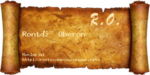 Rontó Oberon névjegykártya